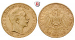 Deutsches Kaiserreich, Preussen, Wilhelm II., 20 Mark 1890-1913, (ABBILDUNG MÜNZTYP), A, 7,17 g fein, ss, J. 252