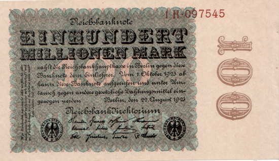 1923 - 08 - August - Reichsdruckerei und Privatdruckereien liefern unterschiedliche Banknoten
