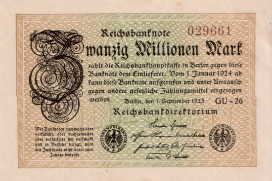 1923 - 09 - September - Der Unterschriftenblock auf den Inflationsnoten
